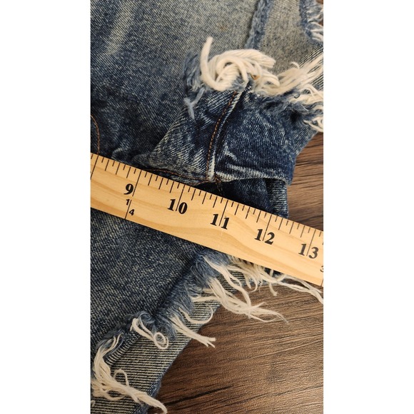 AGOLDE Womens Parker Vintage Cut Off Shorts‎ Distressed Blue Size 26 Button Fly - Picture 9 of 9